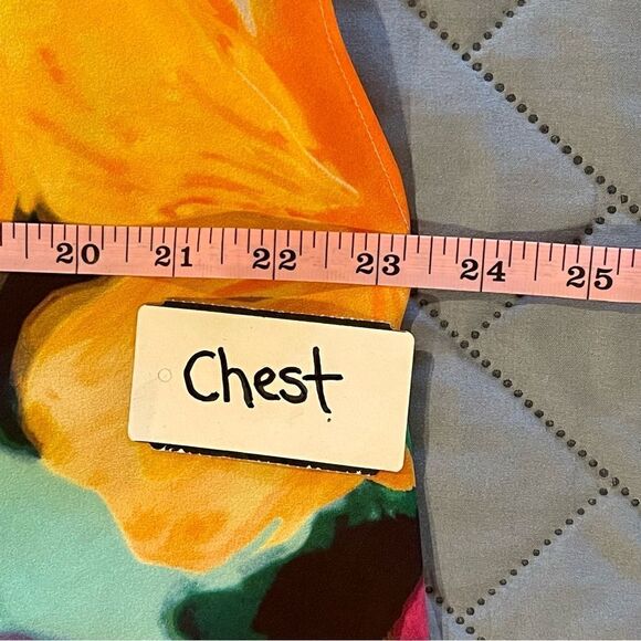 Lauren Ralph Lauren Size Large Watercolor Floral Print Crepe Tunic Blouse - Picture 10 of 12